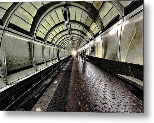 Subway Metal Print featuring the digital art Tube by Addison Likins