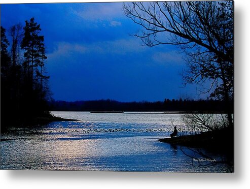 Landscape Metal Print featuring the photograph Twilight Time Fisherman by Mary Walchuck