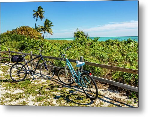 Active Metal Print featuring the photograph Two Bikes - Bahia Honda State Park - Florida by Sandra Foyt