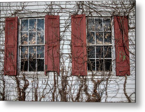 Window Metal Print featuring the photograph Two Haunted Windows by David Letts