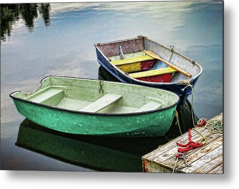 Two Metal Print featuring the photograph Two rowboats in Nova Scotia by Tatiana Travelways