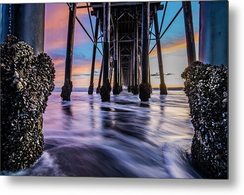  Metal Print featuring the photograph Under Oceanside Pier by Local Snaps Photography
