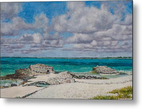 Cloudy Sky Metal Print featuring the painting Under The Cloudy Sky by Ritchie Eyma