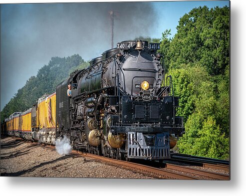 Railroad Metal Print featuring the photograph Union Pacific 4014 northbound at Jacksonville AR by Jim Pearson