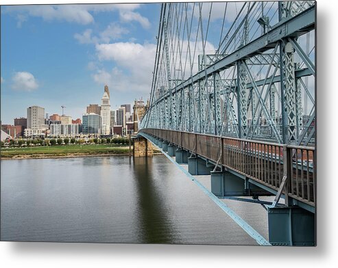 Cincinnat Metal Print featuring the photograph Unique View John A Roebling by Ed Taylor