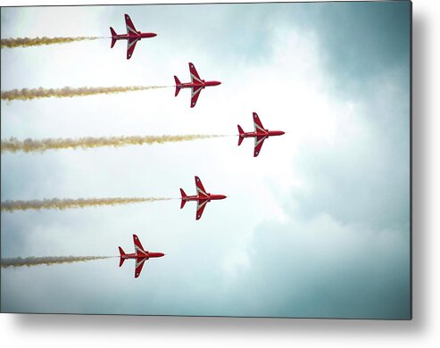 Royal Air Force Metal Print featuring the photograph Red Arrows Five by Gordon James