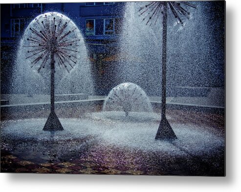 Water Fountains Metal Print featuring the photograph Urban Art by Tatiana Travelways