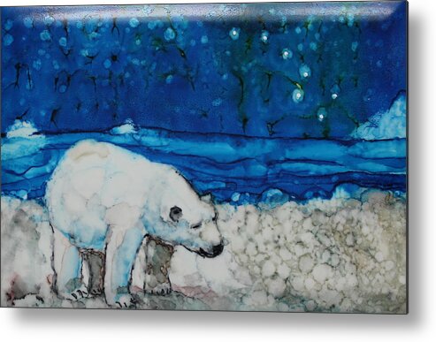 Polar Bear Metal Print featuring the painting Ursa Major by Ruth Kamenev