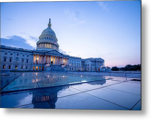 Architectural Column Metal Print featuring the photograph US Capitol Building in Washington DC by Stephen Emlund