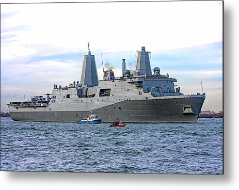 Us Navel Vessel Metal Print featuring the photograph USS New York by Bob Kopprasch