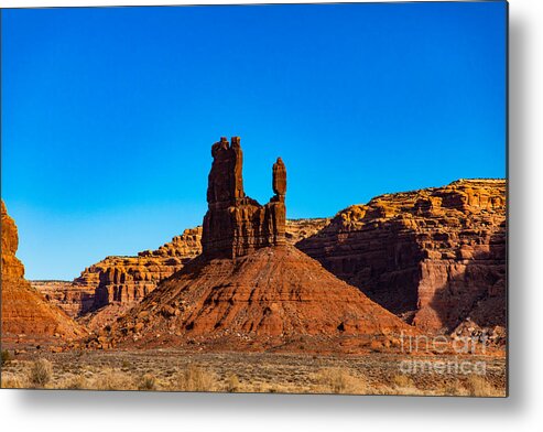 Valley Of The Gods Mexican Hat Utah Metal Print featuring the photograph Valley of the Gods by JD Smith