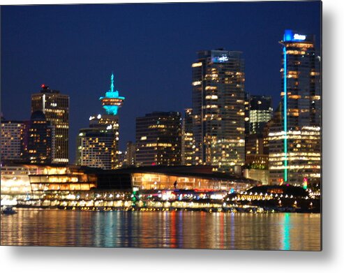 Vancouver Metal Print featuring the photograph Vancouver at night by James Cousineau