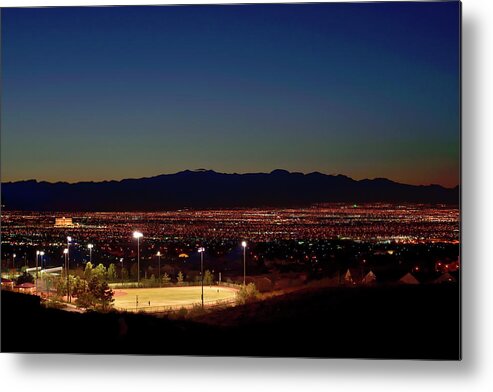 Vegas Metal Print featuring the photograph Vegas City at Dusk by Amazing Action Photo Video