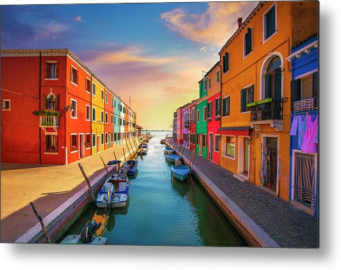 Burano Metal Print featuring the photograph Burano Late Afternoon by Stefano Orazzini