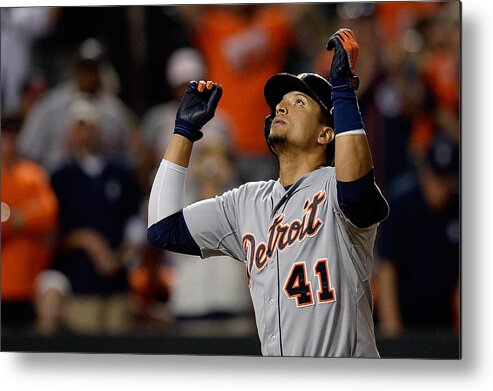 Ninth Inning Metal Print featuring the photograph Victor Martinez by Patrick Mcdermott