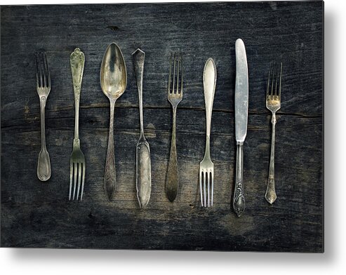 Cutlery Metal Print featuring the photograph Vintage cutlery by Zoltan Toth