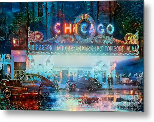 Wingsdomain Metal Print featuring the photograph Vintage Nostalgic 1940s Chicago Theatre 20201209 by Wingsdomain Art and Photography