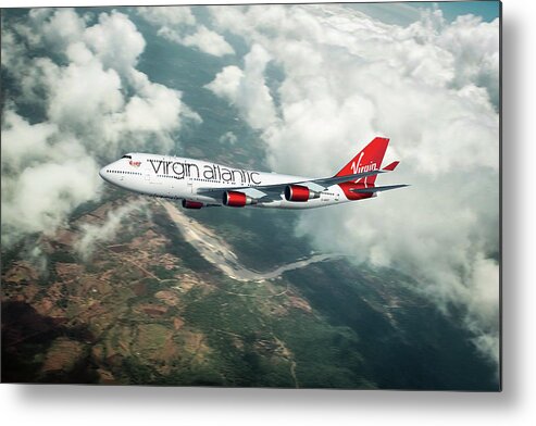 Virgin 747 Metal Print featuring the digital art Virgin Atlantic 747 by Airpower Art