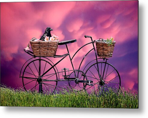 Surreal Metal Print featuring the digital art Waiting to Ride by Ally White