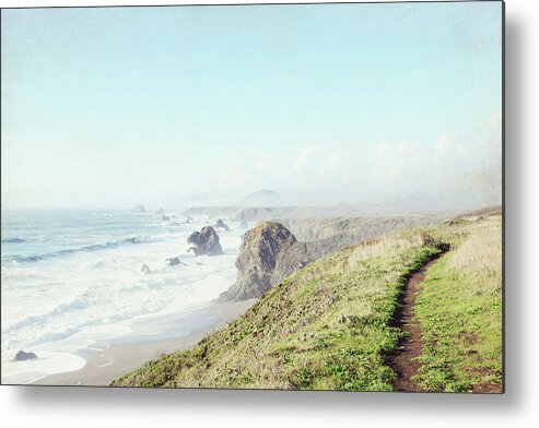 California Coast Metal Print featuring the photograph Walk Along the Sea by Lupen Grainne