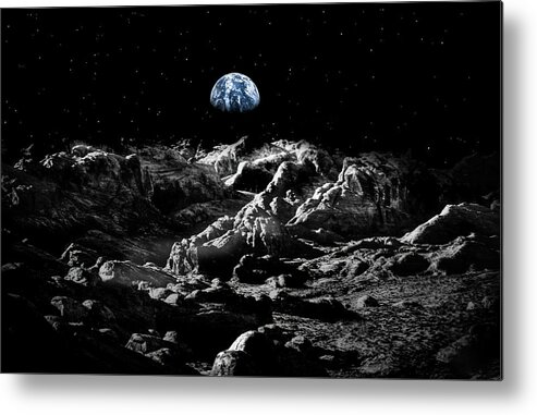 Moon Metal Print featuring the photograph Walking on the moon by Jim Signorelli