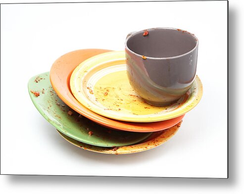 Confusion Metal Print featuring the photograph Washing Dishes by Harmpeti