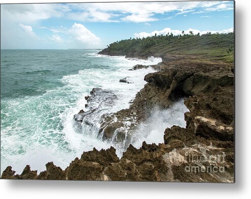 Parque Metal Print featuring the photograph Waterfall Waves at Parque nacional Cerro Gordo, Puerto Rico by Beachtown Views