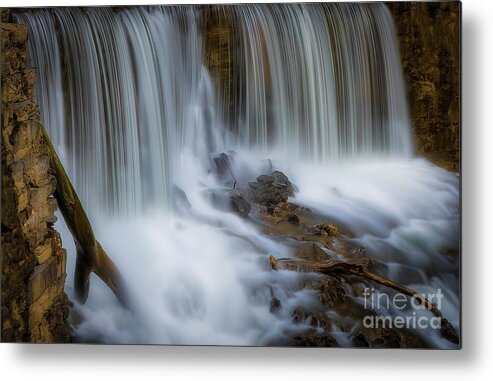 Amis Mill Metal Print featuring the photograph Waterfalls at Amis Mill by Shelia Hunt