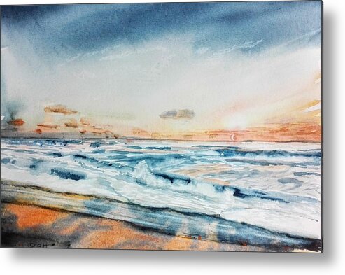 Seascape Metal Print featuring the painting Waves by Sandie Croft