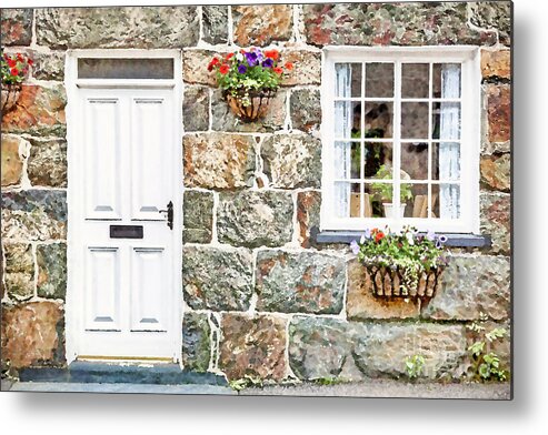 Architecture Metal Print featuring the photograph Welsh cottage painting by Jane Rix