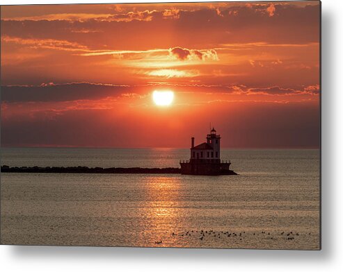 Lake Ontario Metal Print featuring the photograph West Pierhead Sunset by Rod Best