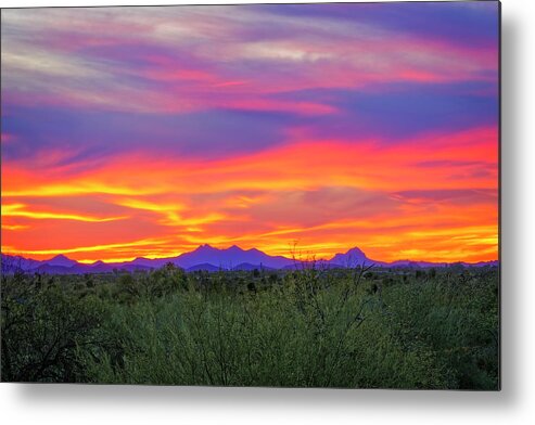 Sunset Metal Print featuring the photograph Western Mountains h2018 by Mark Myhaver