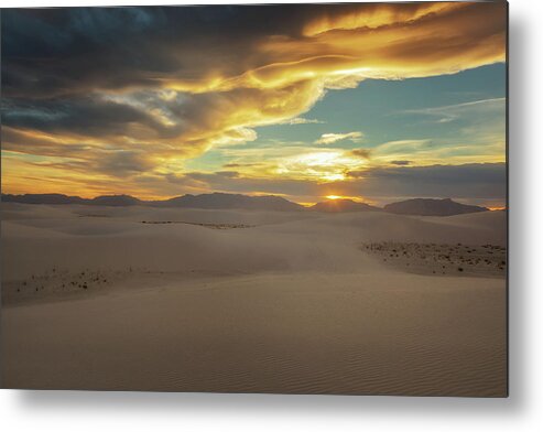 Sunset Metal Print featuring the photograph White Sands National Park by Susan Rissi Tregoning