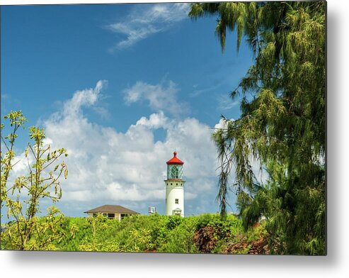 Hawaii Metal Print featuring the photograph Wide Angle Shot of Kilauea Point Lighthouse by Betty Eich