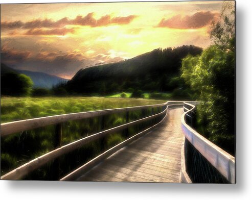 Clouds Metal Print featuring the photograph Winding Through the Glendalough Valley Painting by Debra and Dave Vanderlaan