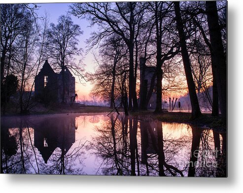 Minster Lovell Hall Metal Print featuring the photograph Winter Dawn at Minster Lovell Hall Oxfordshire by Tim Gainey