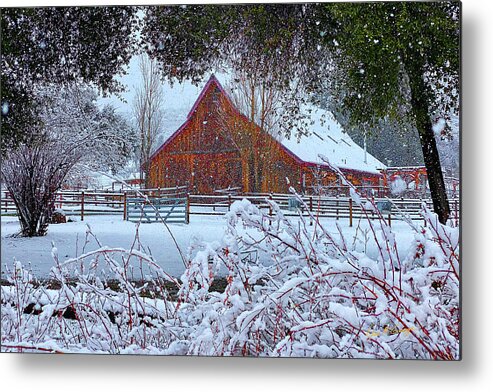 Barn Metal Print featuring the photograph Winter on the Farm by Dan McGeorge