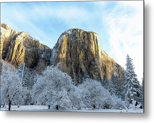 Winter Metal Print featuring the photograph Winter Scene in Yosemite by Mark Harrington