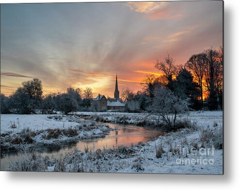Burford Metal Print featuring the photograph Winter Sunrise over Burford in the Snow by Tim Gainey