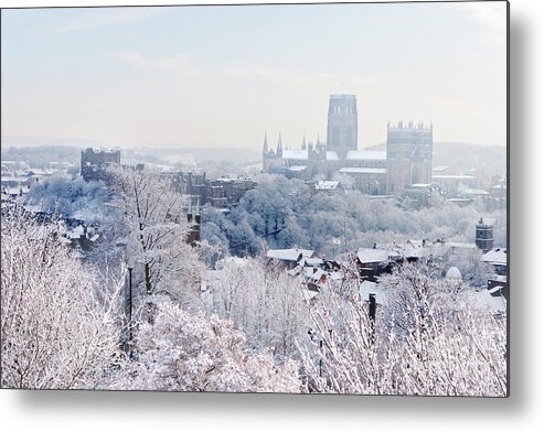 England Uk Metal Print featuring the photograph Winter view across Durham City by Bryan Attewell