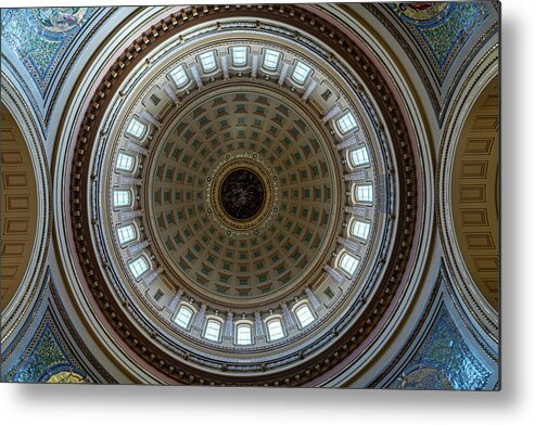 2022 Metal Print featuring the photograph Wisconsin State Capitol Dome by Randy Scherkenbach
