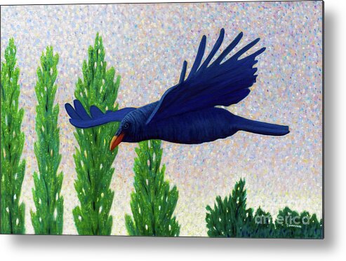 Raven Metal Print featuring the painting Without A Doubt by Brian Commerford