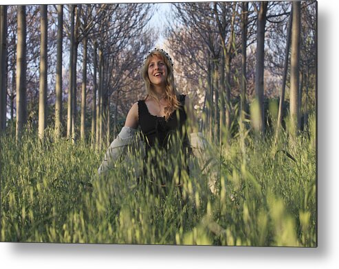 25-29 Years Metal Print featuring the photograph Woman walking in tall grass by PhotoStock-Israel