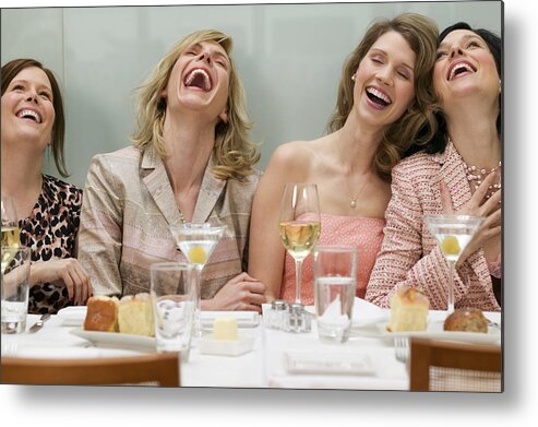 People Metal Print featuring the photograph Women in a restaurant by Creatas