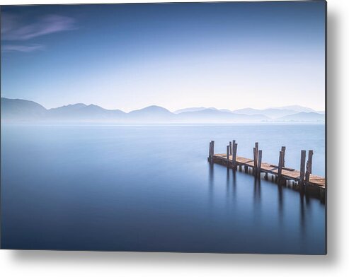 Lake Metal Print featuring the photograph Blue Morning by Stefano Orazzini