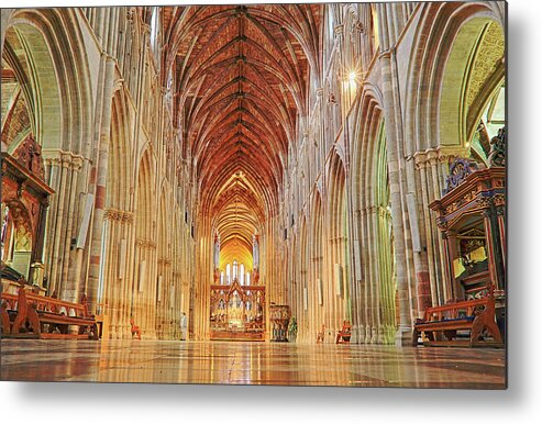 Worcester Metal Print featuring the photograph Worcester Cathedral interior by Tony Mills