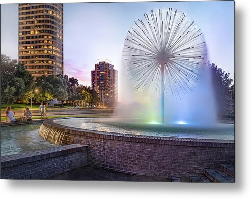 Allen Parkway Metal Print featuring the photograph Wortham Fountain by James Woody
