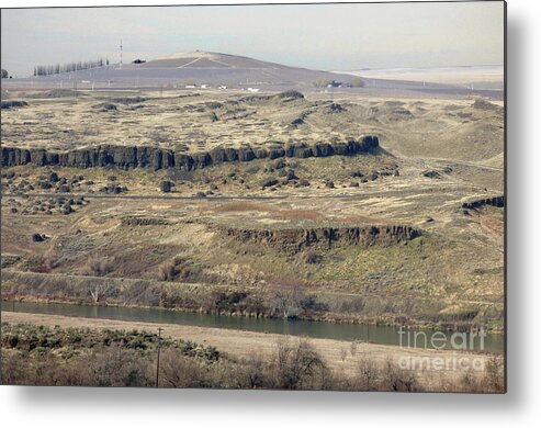 Scablands Metal Print featuring the photograph Yakima River Scablands at Prosser by Charles Robinson