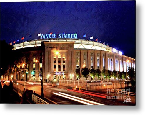 Yankees Metal Print featuring the digital art Yankee Stadium Night by CAC Graphics