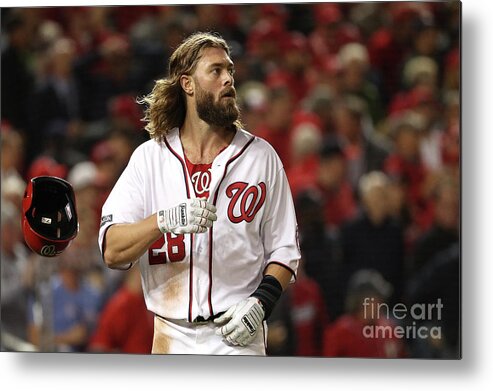 People Metal Print featuring the photograph Yasmani Grandal and Jayson Werth by Patrick Smith